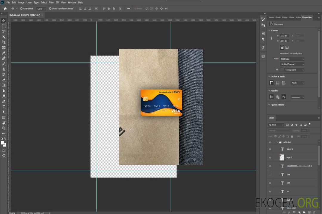 Pérou Banco de Credito del Peru (BCP) carte électronique visa photolook avant template